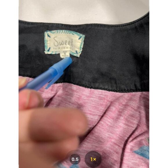 Sweet by Miss Mee red floral blouse size small - Picture 9 of 10